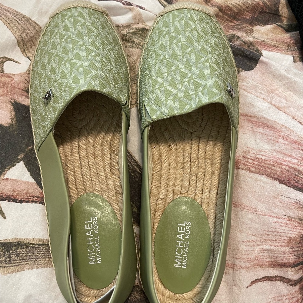 Michael Kors Green Espadrille Slip-Ons